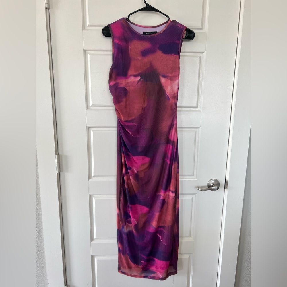 Pink mosaic bodycon dress